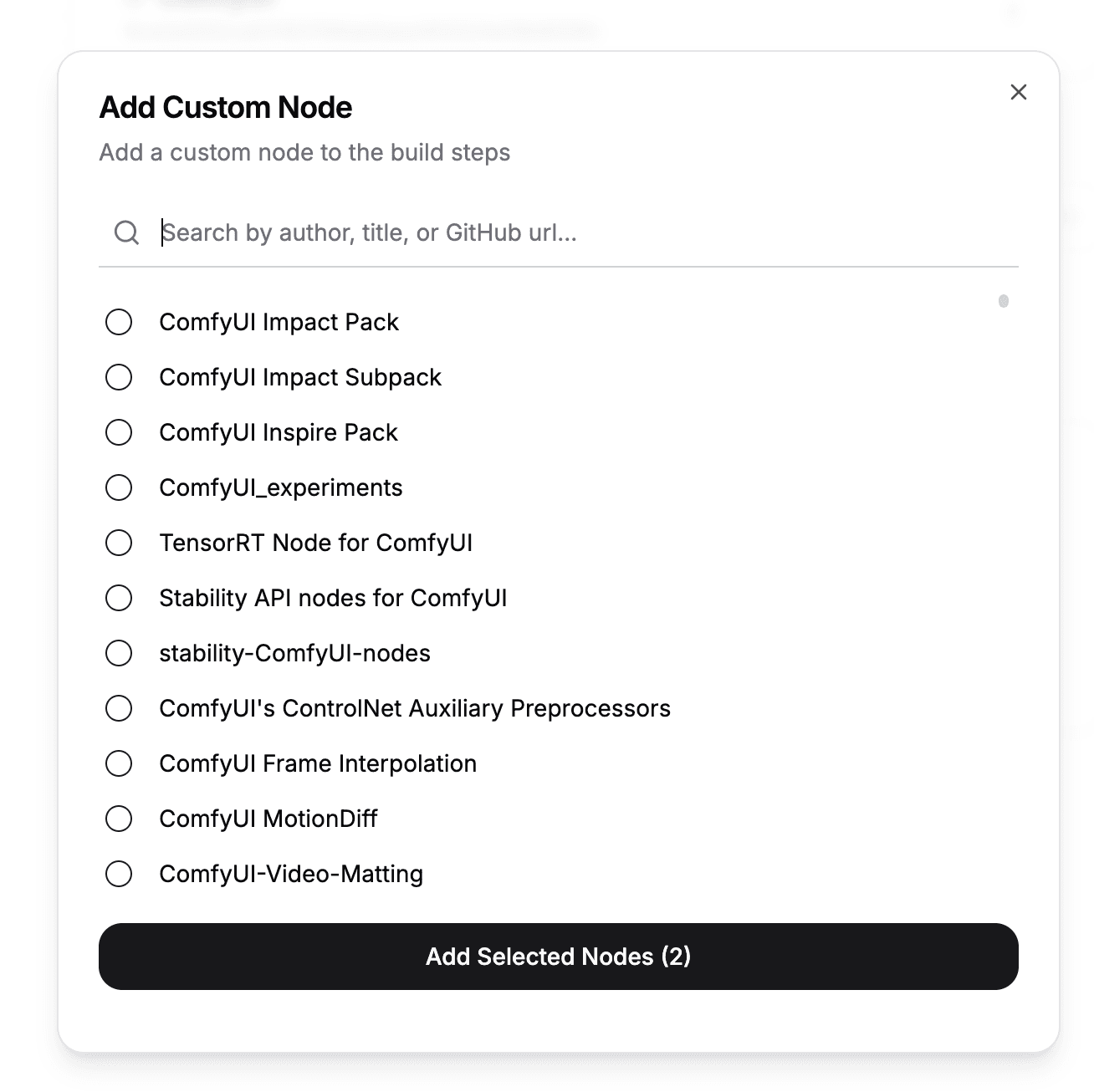 Custom node list