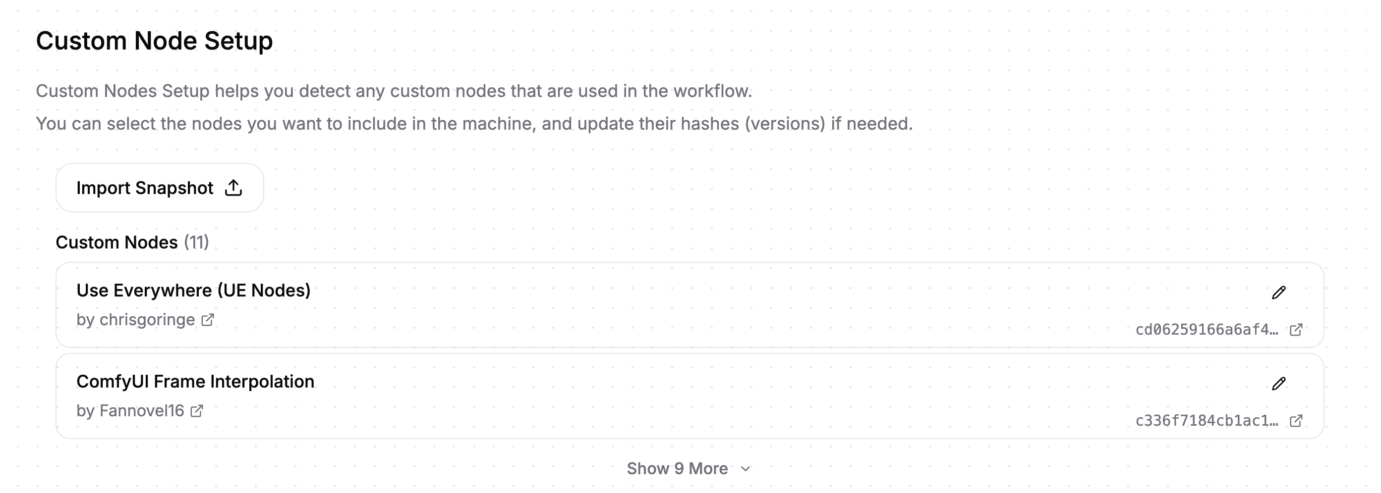 Verify custom nodes