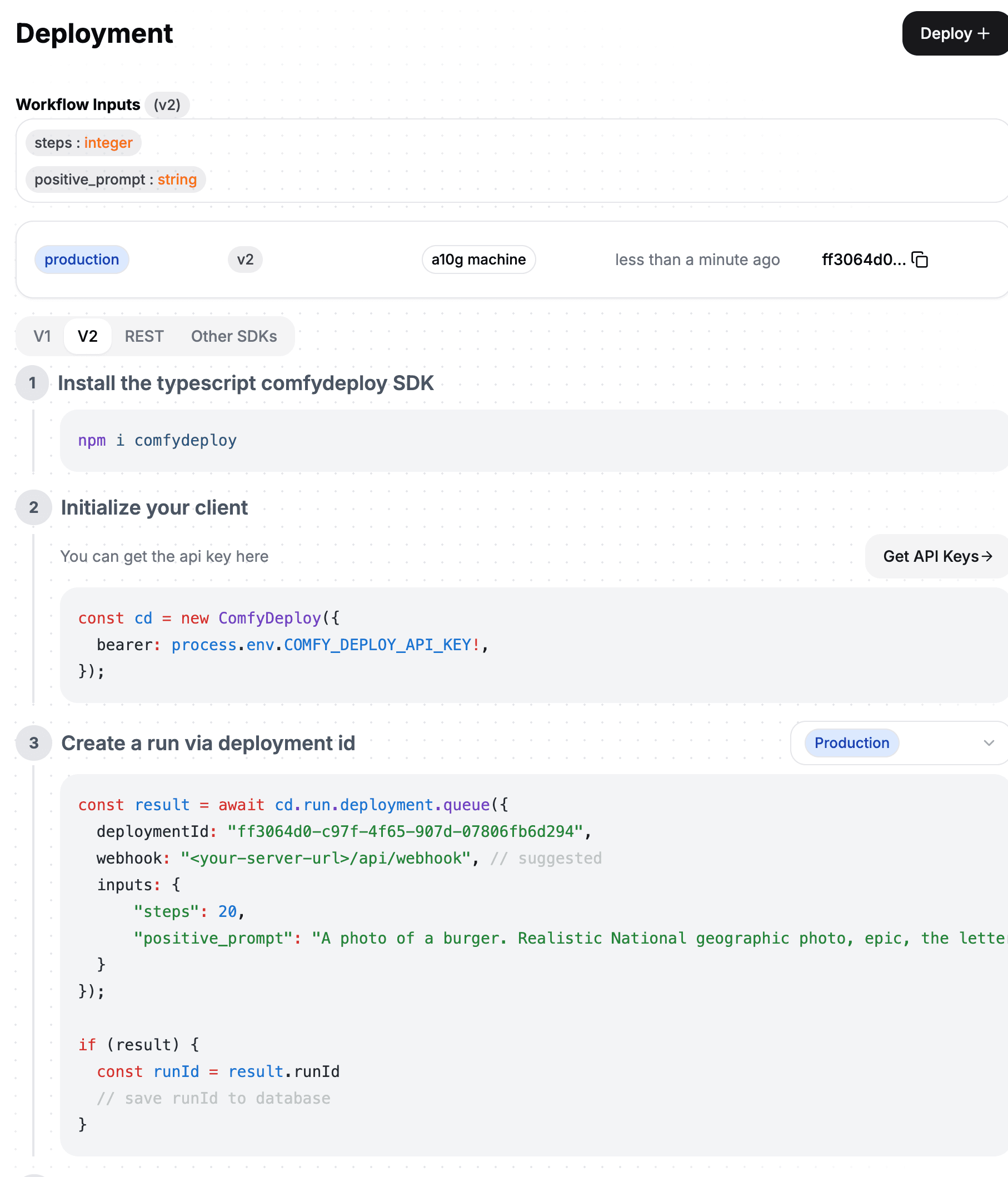 API deployments